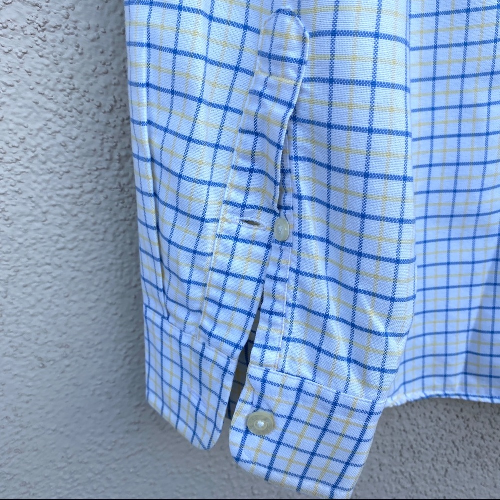 J. CREW plaid button down shirt mens long sleeve VINTAGE OXFORD tailored fit L - Picture 9 of 9